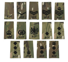 King's Crown C3R Black on Multicam / MTP ACF Rank Slide Cadets Army Cadet Force
