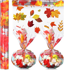 Fall Cellophane Wrapping Paper 100 Ft X 16 Inch 2.5 Mil Thick Cello Wrap Roll Cr