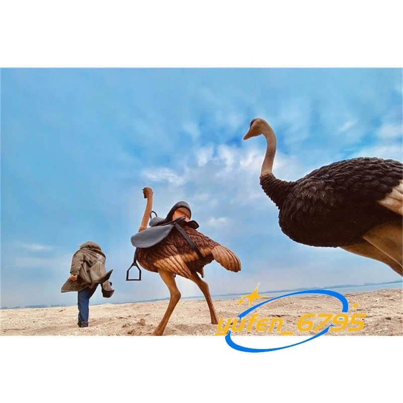 JXK 1/6 Ostrich Figure GK Animal Model Scene Decor Adult Children Toys Xmas Gift - Image 2 of 4