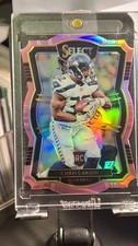 2017 Panini Select Chris Carson Premier Level Die-Cut #192 Gold Prizm 4/4 Rookie