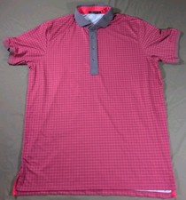 Greyson Polo Shirt Mens Large Pink Geometric AOP Short Sleeve Golf Performance