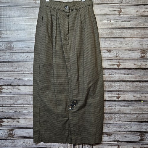 Calvin Klein Sport Gr. 10 Midi Bleistiftrock Hahnentritt Muster braun lang Wolle  - Bild 1 von 9