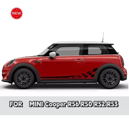 FOR MINI Cooper R56 R50 R52 R53 Car Hood Racing Stripe Side Sticker Decal Kit - Foto 7 di 10