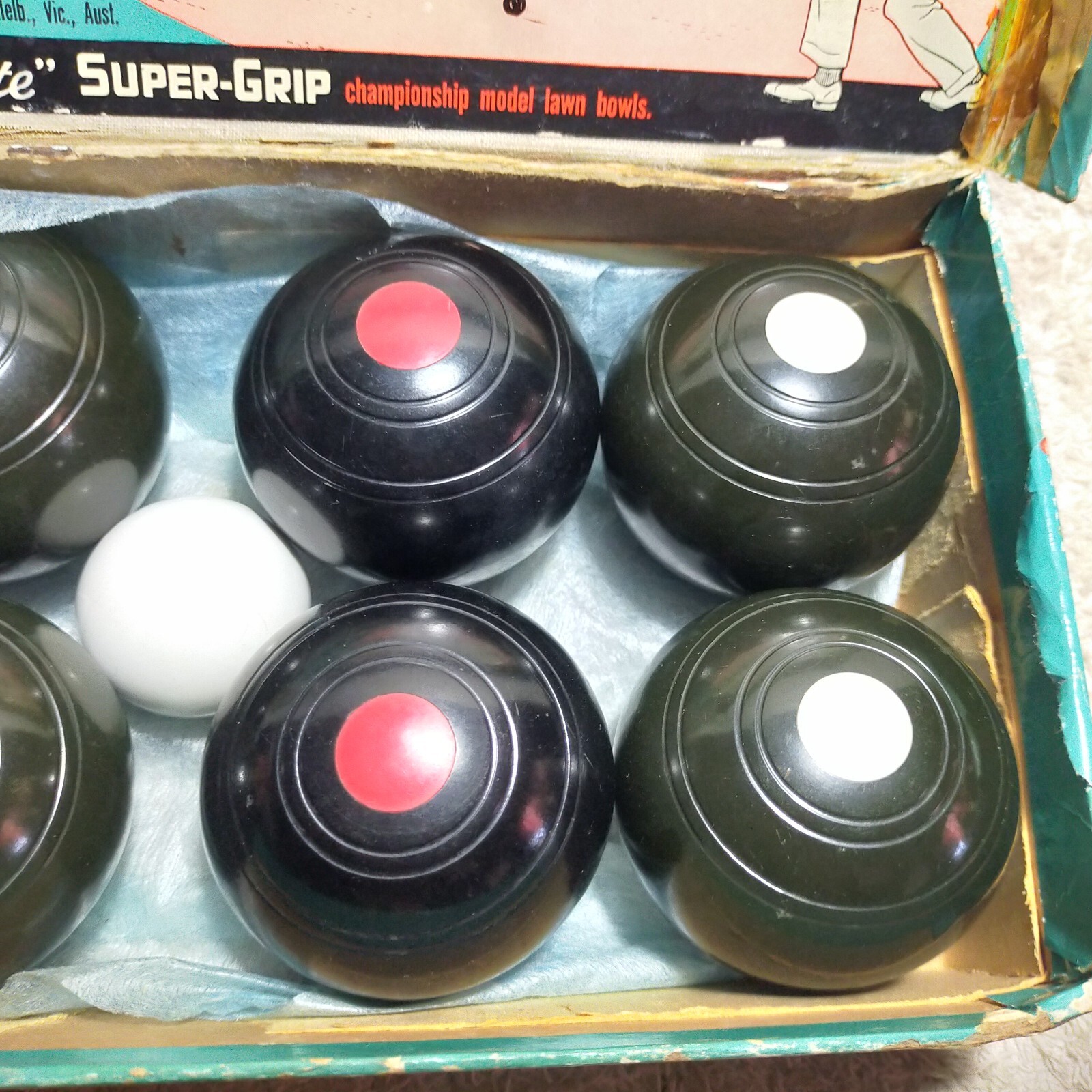 Vintage Bowls Henselite Indoor Home Carpet Biased Bowls Set Bakelite