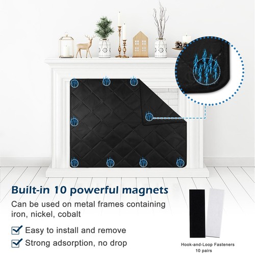 Magnetic Fireplace Blanket Fireplace Blocker Blanket Stops Overnight Heat Loss - Picture 3 of 7