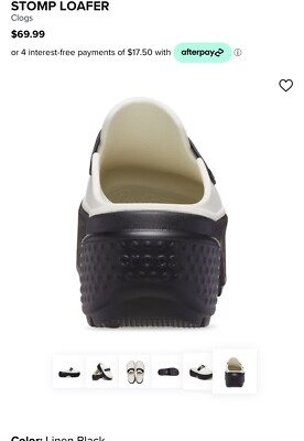Crocs Black Off White Linen Stomp Slip On Loafer Platform Chunky Sole Mens 12 Amazon.com | Crocs Unisex Stomp Loafers Linen Black Men 6  main image 3