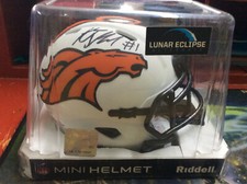 KJ HAMLER Signed/Auto Denver Broncos Lunar Eclipse Mini Helmet JSA