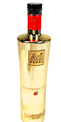 AU Vodka Red Strawberry 70cl Empty Gold Bottle