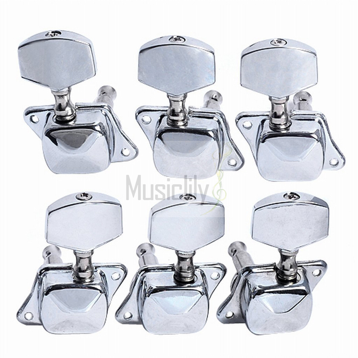 Musiclily 3L3R Chrome Guitar Semi Sealed String Tuning Pegs Machine Heads Tuners