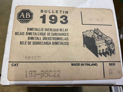 Allen Bradley 193-BSC22 Überlastrelais Motorschutz 18A-22A   Neu ohne OVP