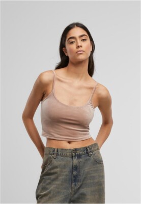 Urban Classics Damen Ladies Short Velvet Top TB7115