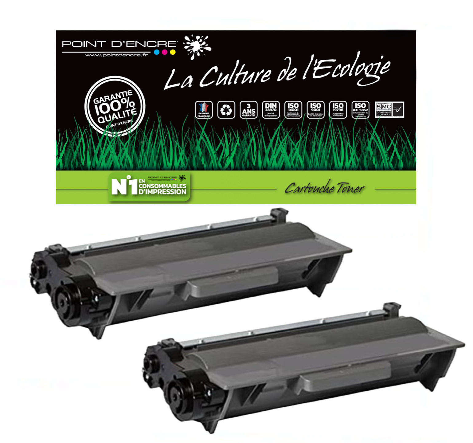 Pack double toner noir TN3480 à haute densité de pigments pour textes ultra nets