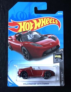 Details About Hot Wheels Red Tesla Roadster With Starman 109250 2019 Brand New