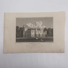 Antique 1829 Childwall Hall Lancashire Engraving Print