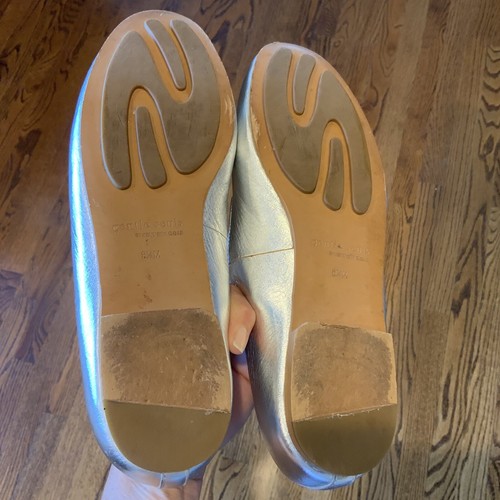 Gentle Souls Kenneth Cole Womens Metallic Silver Ballet Flats 8.5 Leather - Picture 8 of 11