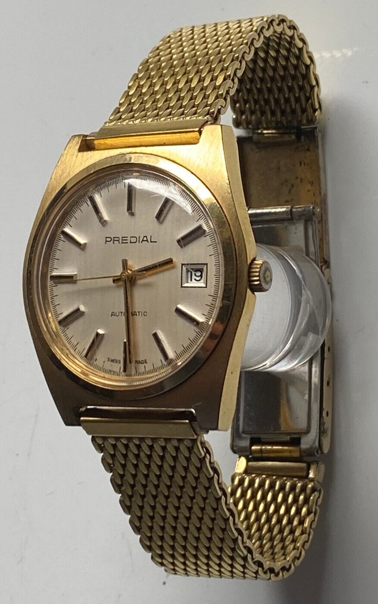 Predial Automatic seltene Herrenuhr Schweiz Goldfarbend Werk läuft