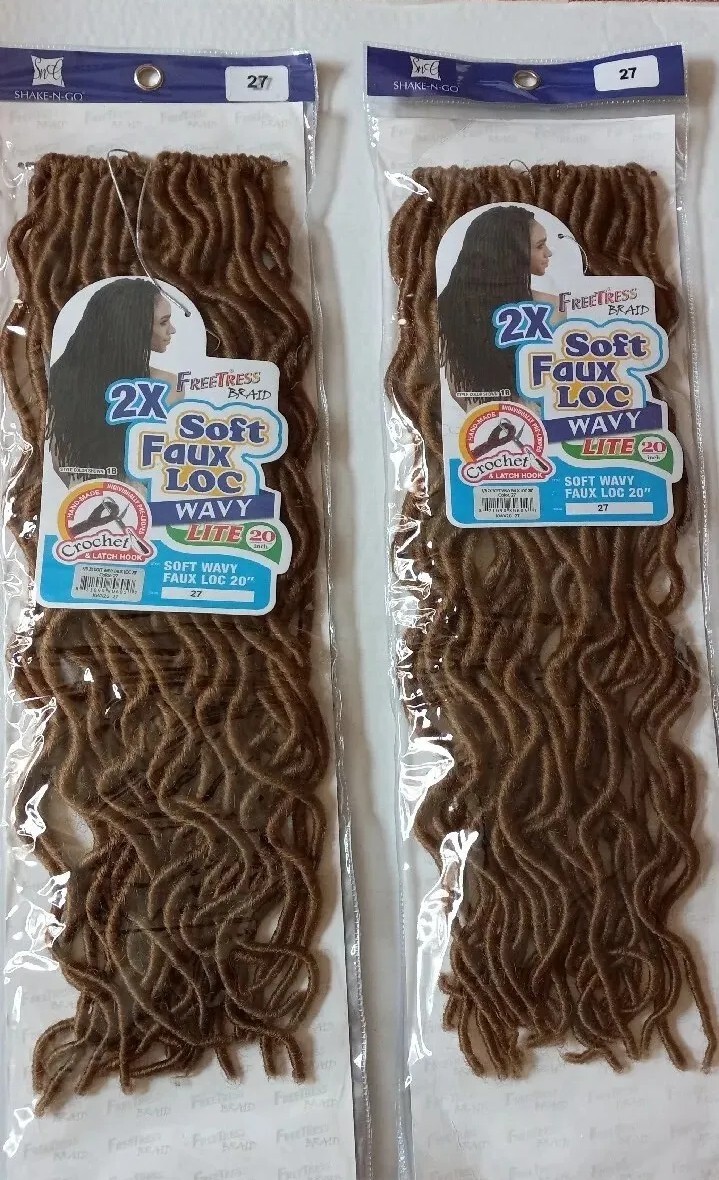 2 Packs FREETRESS Crochet Braid 2X SOFT FAUX LOC, 20in ,Wavy Lite
