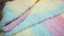 Crochet Fluffy Pastel Chair Throw/Lapghan/Baby Blanket 32x28"