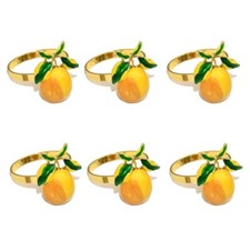 12x Alloy Napkin Rings Hotel Cute Lemon Placemat Buckle Table Decor