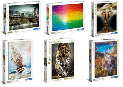 Clementoni Puzzle 1000 Teile Jaguar, Elefant, Schiff, New York, Gradient, Scloss