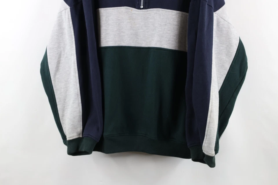 Vtg 90s Members Only Mens 2XLT Faded Color Block Half Zip Pullover Sweatshirt - Image 3 of 4