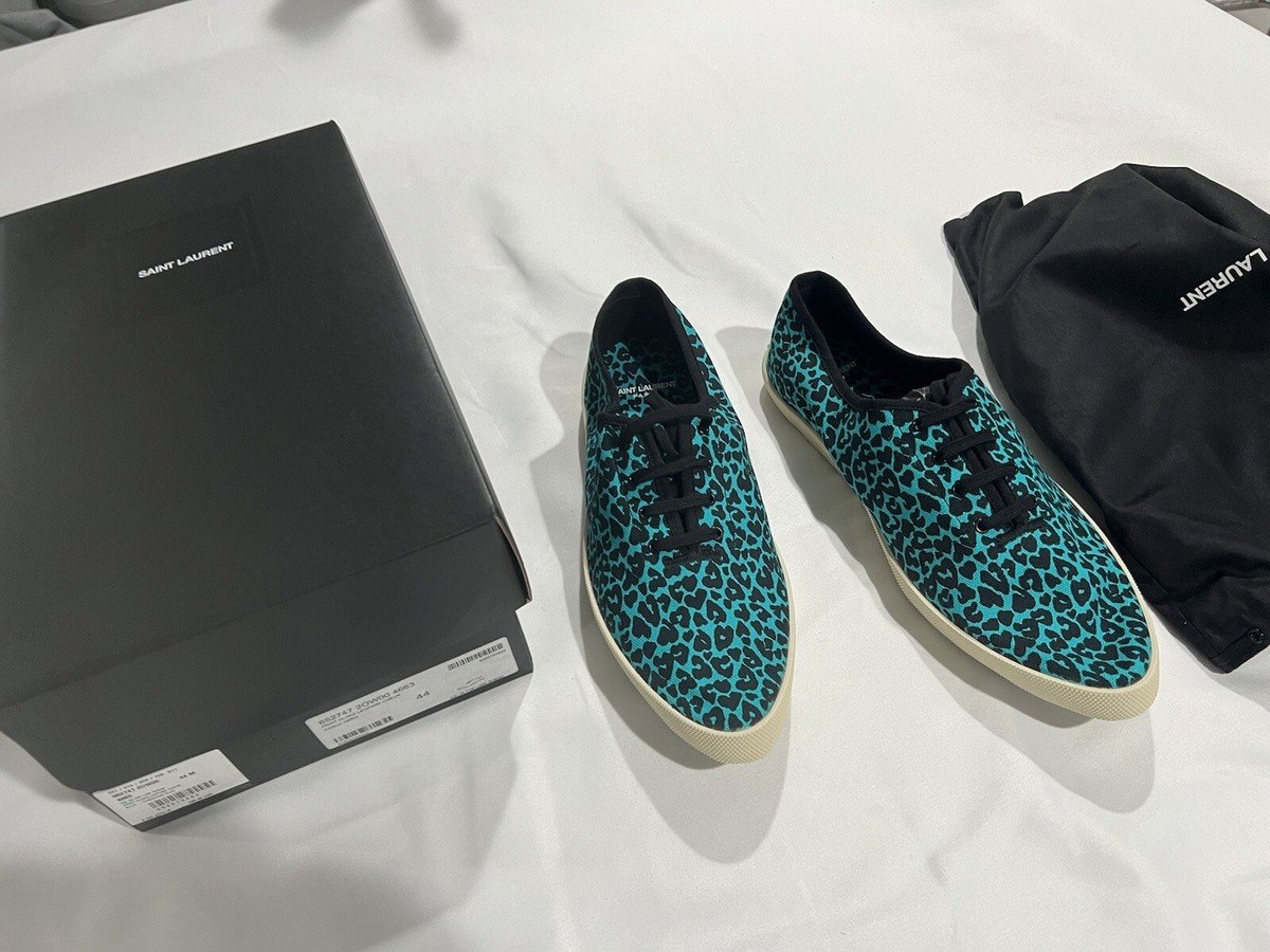 Saint Laurent Mens Embroidered Low Top Sneakers In