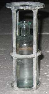 Antique Fire Extinguisher Caged Acid Line Glass Bottle