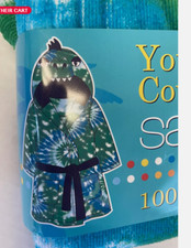 Saint eve Swim KIDS Beach Cover Up Dinosaur GREEN TYE DYE XS 5/6 NWT