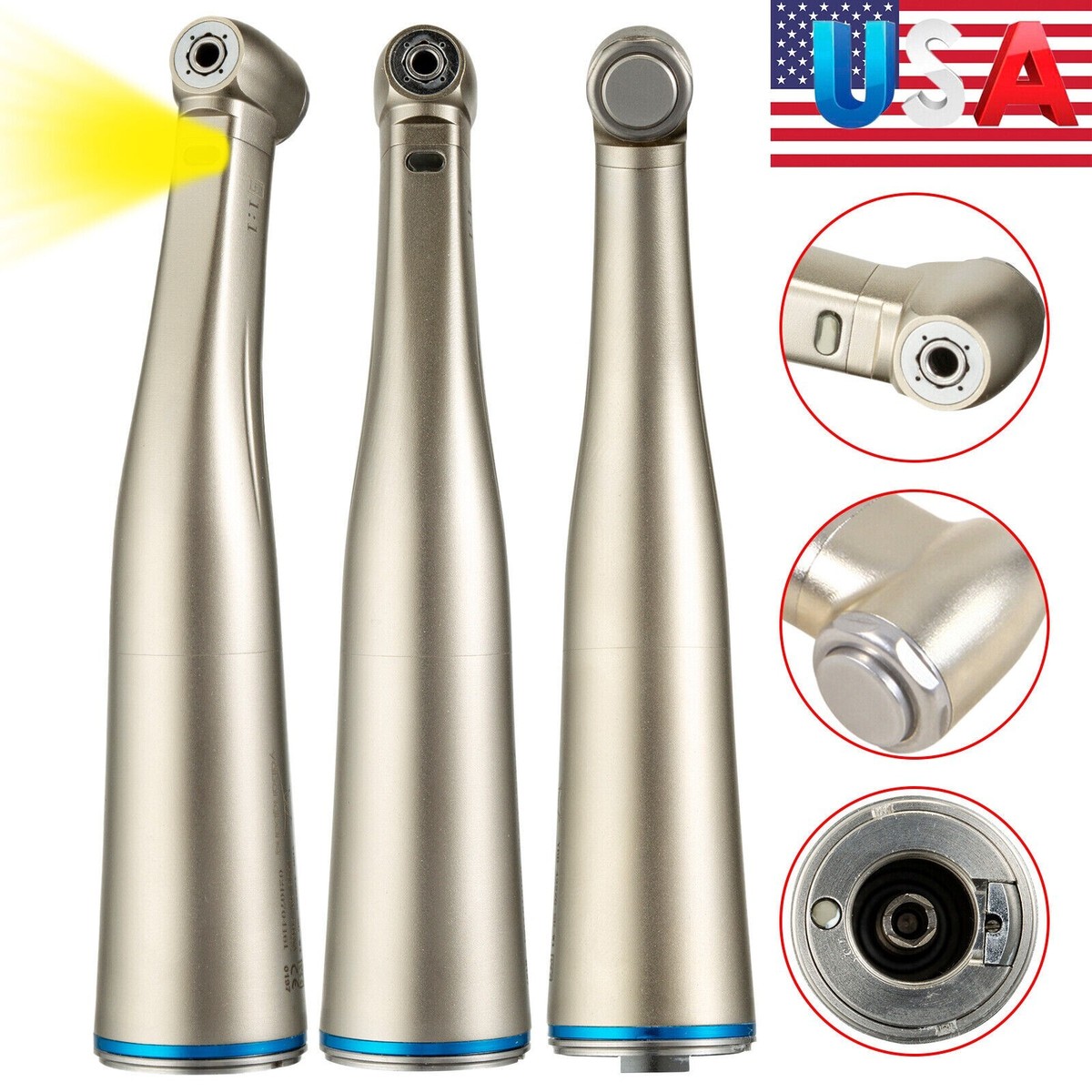 US BEING Dental 4:1 Low Speed Fiber Optic Handpiece Contra Angle Fit NSK KaVo