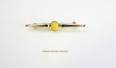 Italienische handgefertigte elegante deutsche baltische Bernstein Brosche 9 kt Gold GB0027Y UVP 495 £!!!