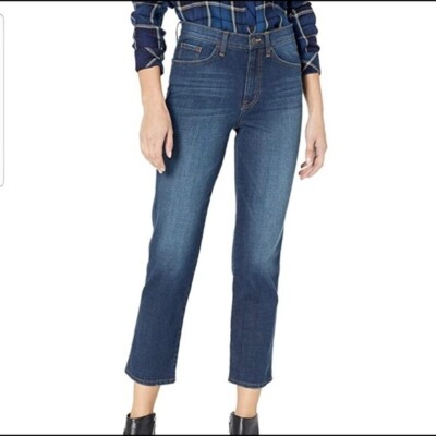 NWT Ella Moss Women's High Rise Slim Straight Ankle Blue Size 6/28 $70 4D080