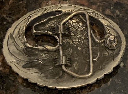 Pewter Diamond Cut Eagle Inlaid Turq&Coral, 1937 Indian Head Nickel Belt Buckles - Picture 5 of 22