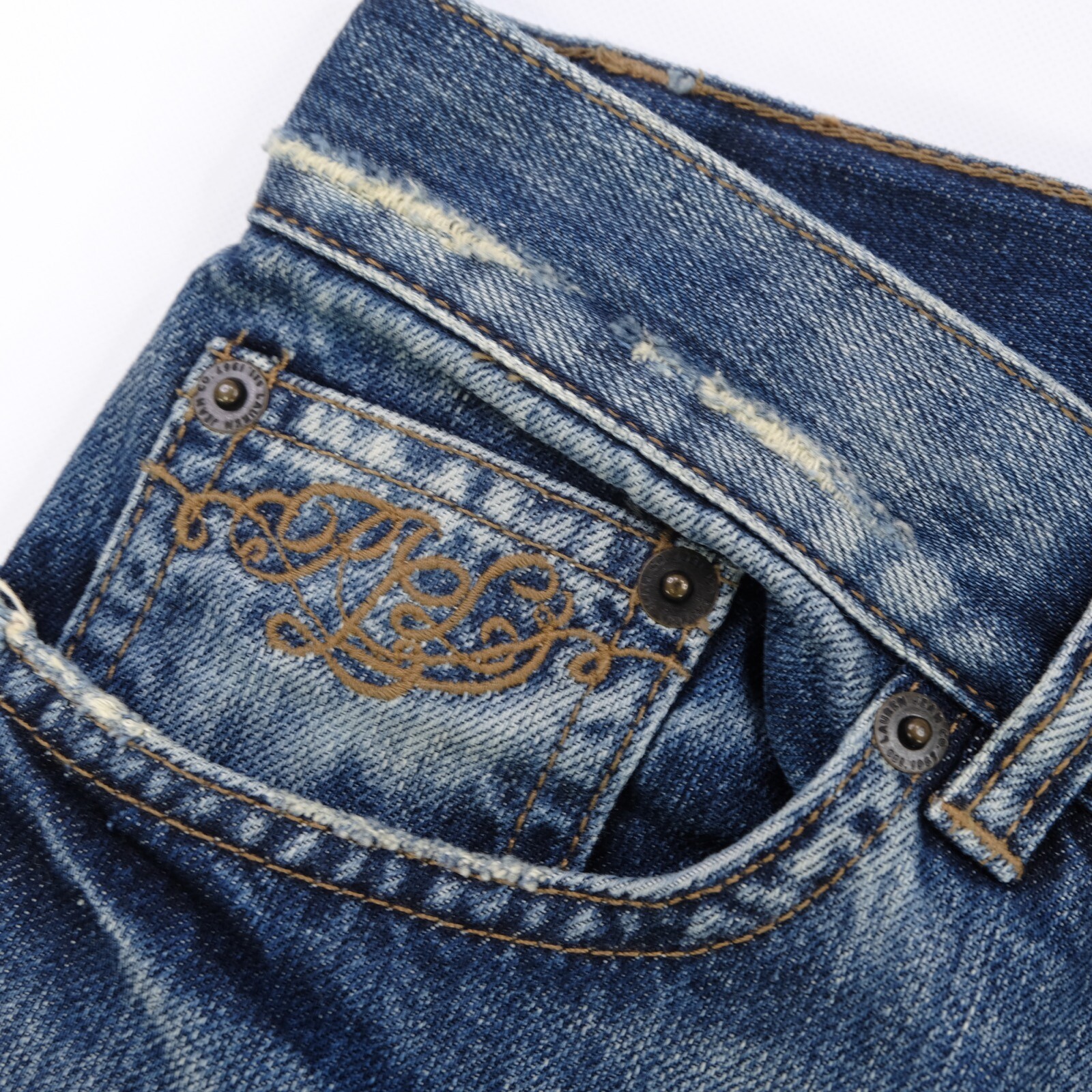 Rare Vintage LAUREN JEANS CO. Ralph Paisley Patchwork Denim Jeans 2000s Polo S image 10