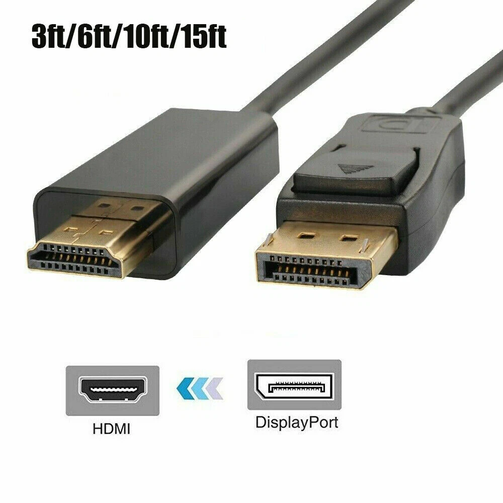 DisplayPort to HDMI Video Cable Male to Male