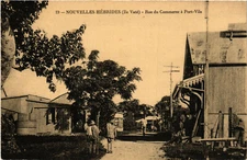 PC NEW HEBRIDES, PACIFIC, ILE VATÉ, RUE DU COMMERCE, Postcard (b19189)