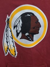 Washington Redskins Small Mens Burgundy Embroidered Patch Long Sleeve Hoodie NFL