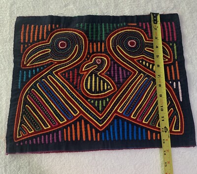 Guna Yala Hand Sewn Mola Art San Blas -13 ½” X 17” Two Birds
