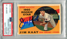 Jim Kaat 1960 Topps #136 Rookie Star PSA Auto GEM MT 10 RC