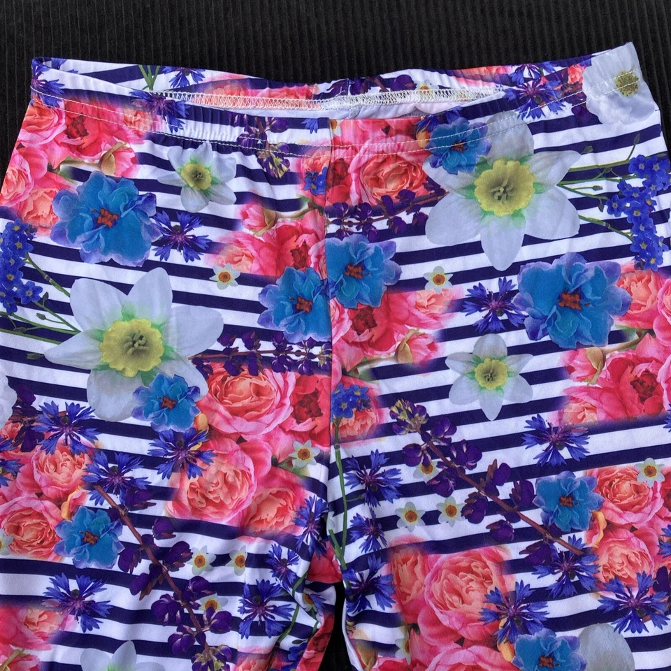 Girls Leggings Sz XL 14 16 Floral Striped Colorful NWOT - Image 3 of 4