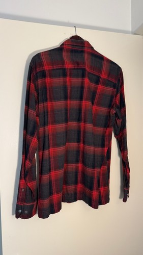 Kuhl men's Dillingr flannel Button Down Shirt Long Sleeve Sz Large Black+Red