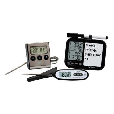 New ! Taylor 3-piece Thermometer and Timer Set Nice Gift