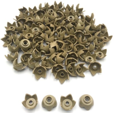 Lego 100 New Dark Tan Minifigures Headgear Crowns Eggshell w/ 5 Points Flowers