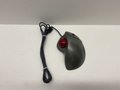 Logitech T-BB18 TrackMan Wheel USB Trackball Mouse Silver Tested 804360-1000