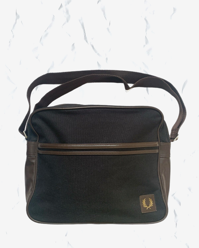 Fred Perry Bag Shoulder Messenger Black Classic Laptop Flight Mens Crossbody Men