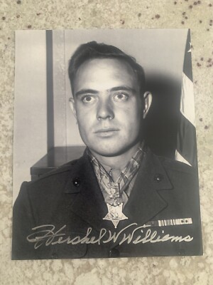HERSHEL WILLIAMS signed 8x10 PHOTO MEDAL OF HONOR IWO JIMA Autographed