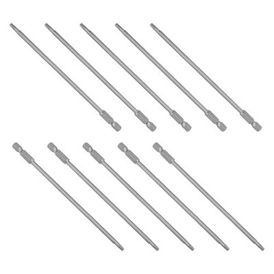10PCS T15 Magnetic Torx Screwdriver Bits 1/4'' Hex Shank 5.9'' Length S2