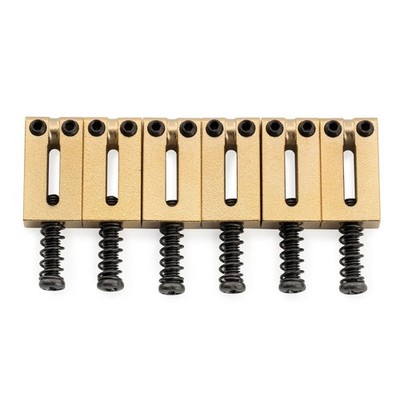 Musiclily Ultra 6Pcs Gold 10.8mm Modern Brass Bridge Saddles For Strat TL Guitar