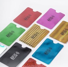 2 RFID Blocking Sleeves CreditCard Protector Holder Theft Protection Fancy Color