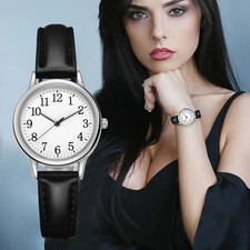 Damen Armbanduhren, Analog Quarzuhr mit Leder...