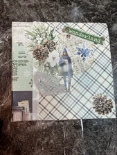 6x6 Handmade journal, Winter Theme, Perfect for Junk journaling Or Art